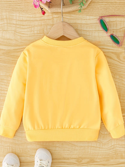 Girls' sweatshirt with unicorn print and round neck - Halina