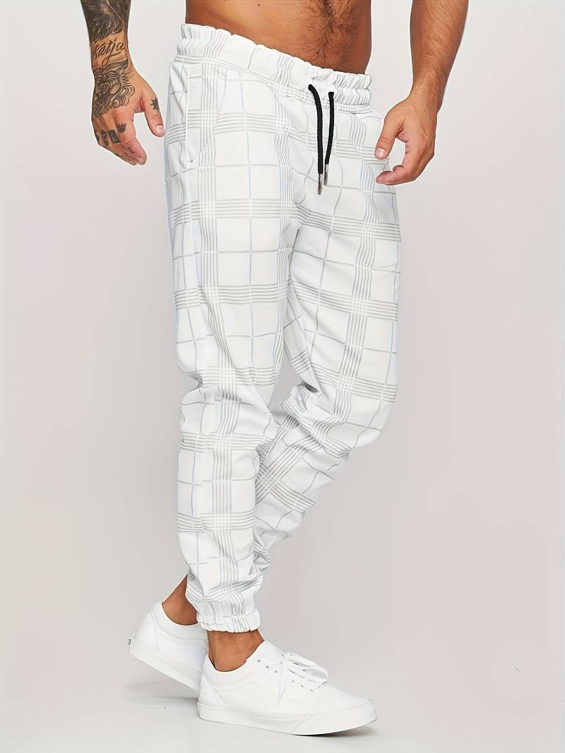 UrbanFit – Checked Slim Fit Jogging Trousers for Men