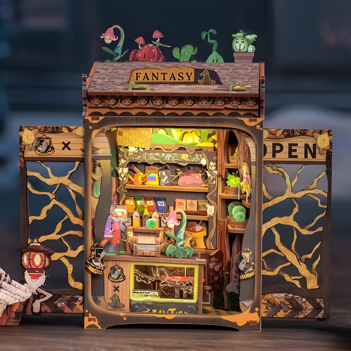 Mini libreria a forma di gufo fai da te – Kit in legno 3D con illuminazione per decorazioni creative
