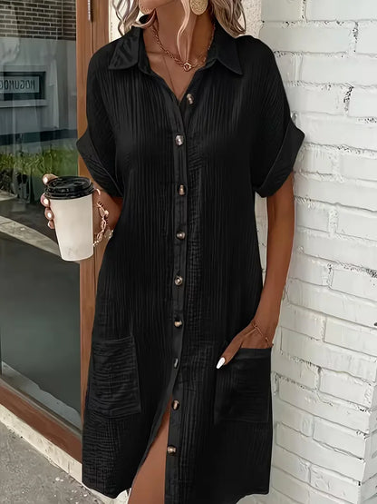 Robe chemise à manches courtes