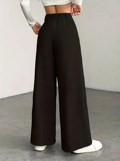 Pantalon à jambes larges taille haute