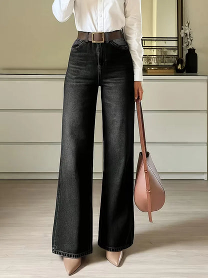 Wide leg jeans dark wash