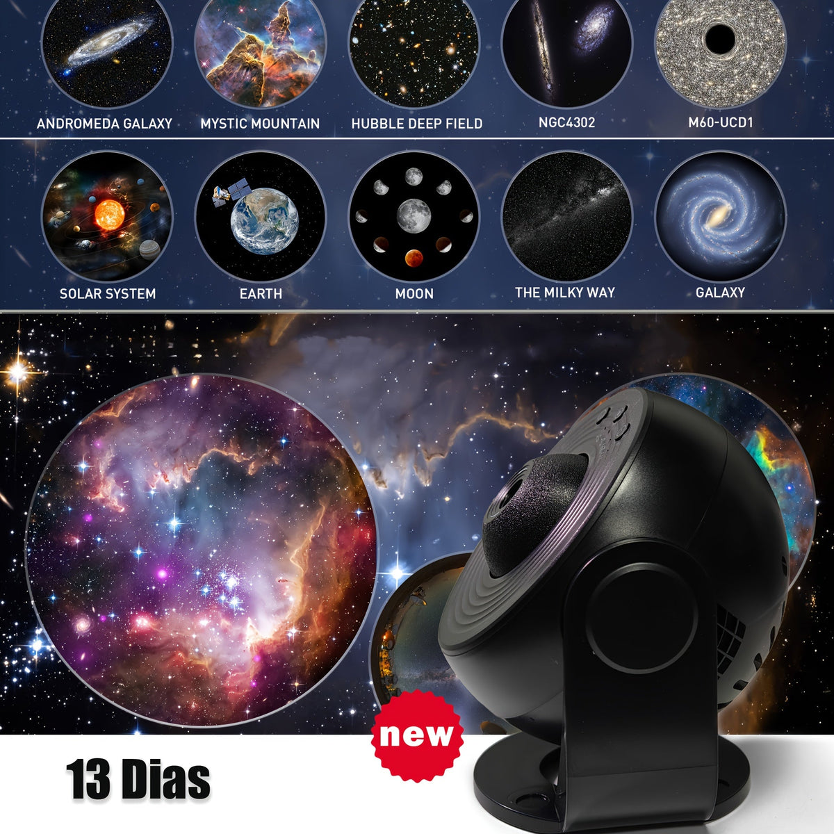 Proyector de estrellas Galaxy – Impresionante proyección espacial LED con temporizador