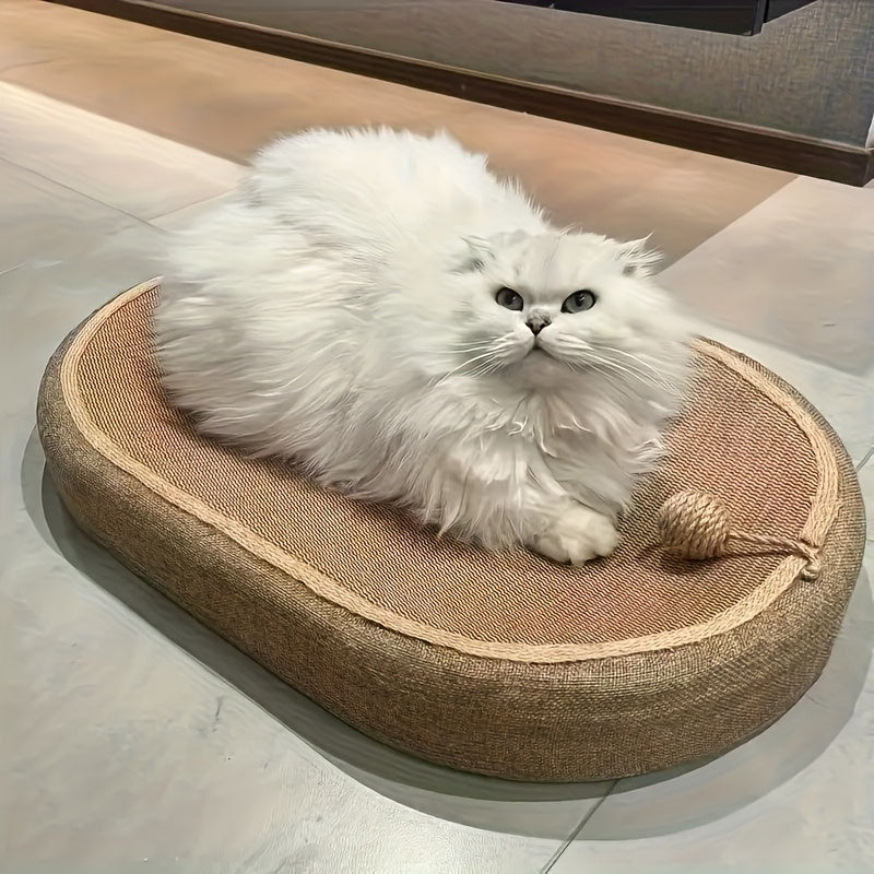 Oval Sisal Scratching and Relaxation Board for Cats – Durable and Comfortable Design