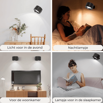 FlexiLamp - Draadloze, oplaadbare 360°-wandlamp