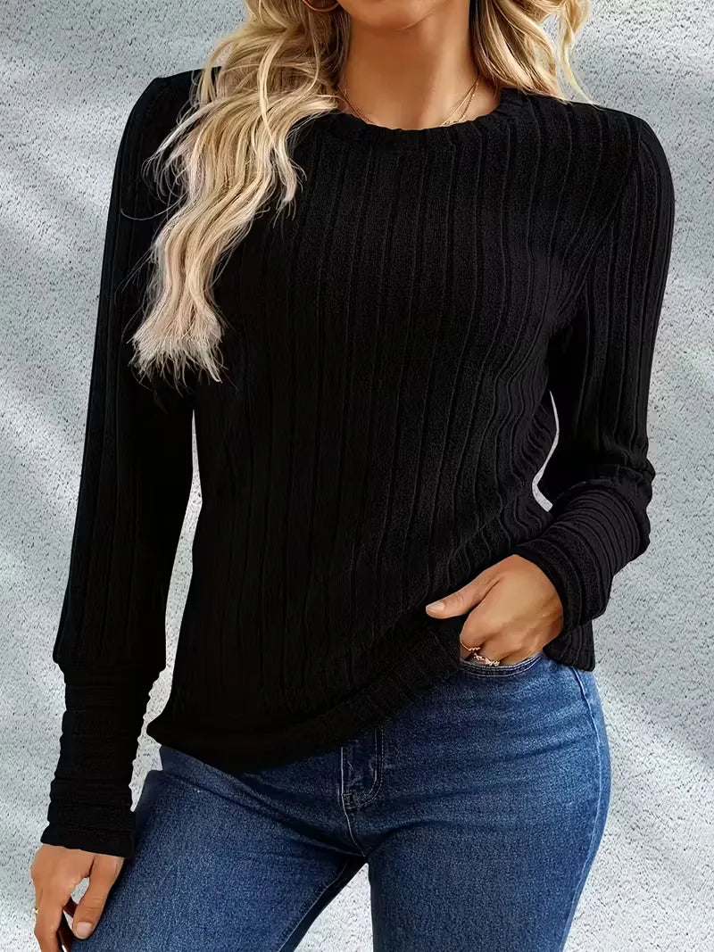 Long-sleeve with ribbed texture