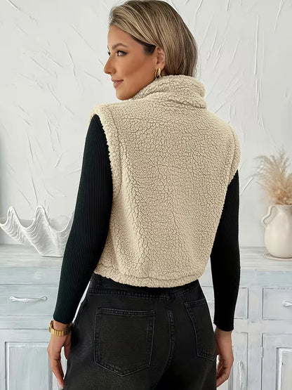 Gilet zippé avec fausse peau de mouton
