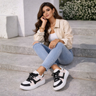 Zapatillas para mujer con cordones y suela cómoda