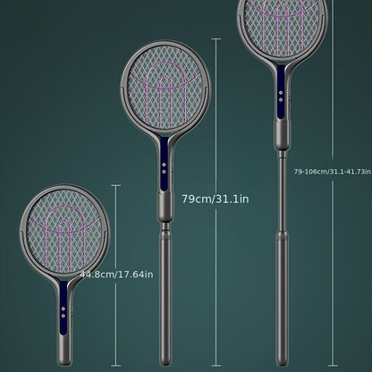 Foldable Electric Mosquito Zapper – Rechargeable with Extendable Handle