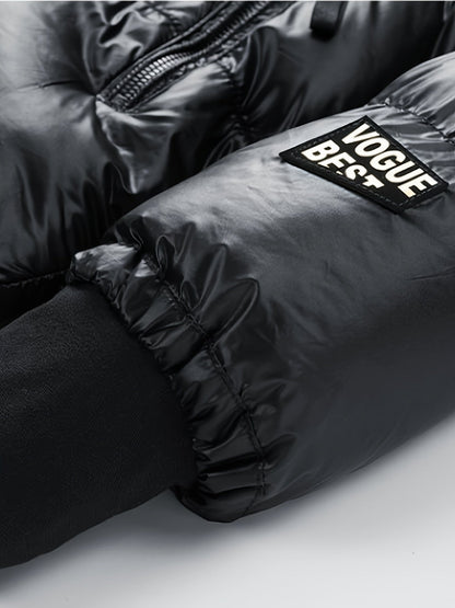 Warme winterjas van polyester met losse pasvorm en capuchon – Tommie