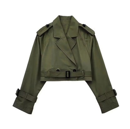 Stylish Ladies Short Trench Coat for Casual Look