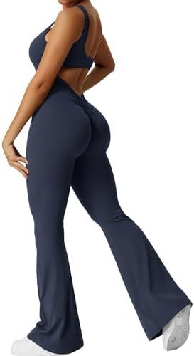 Sleeveless Flared Jumpsuit for Yoga & Fitness