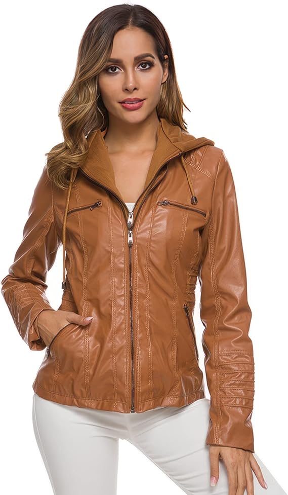Elegante, taillierte Biker-Lederjacke für Damen