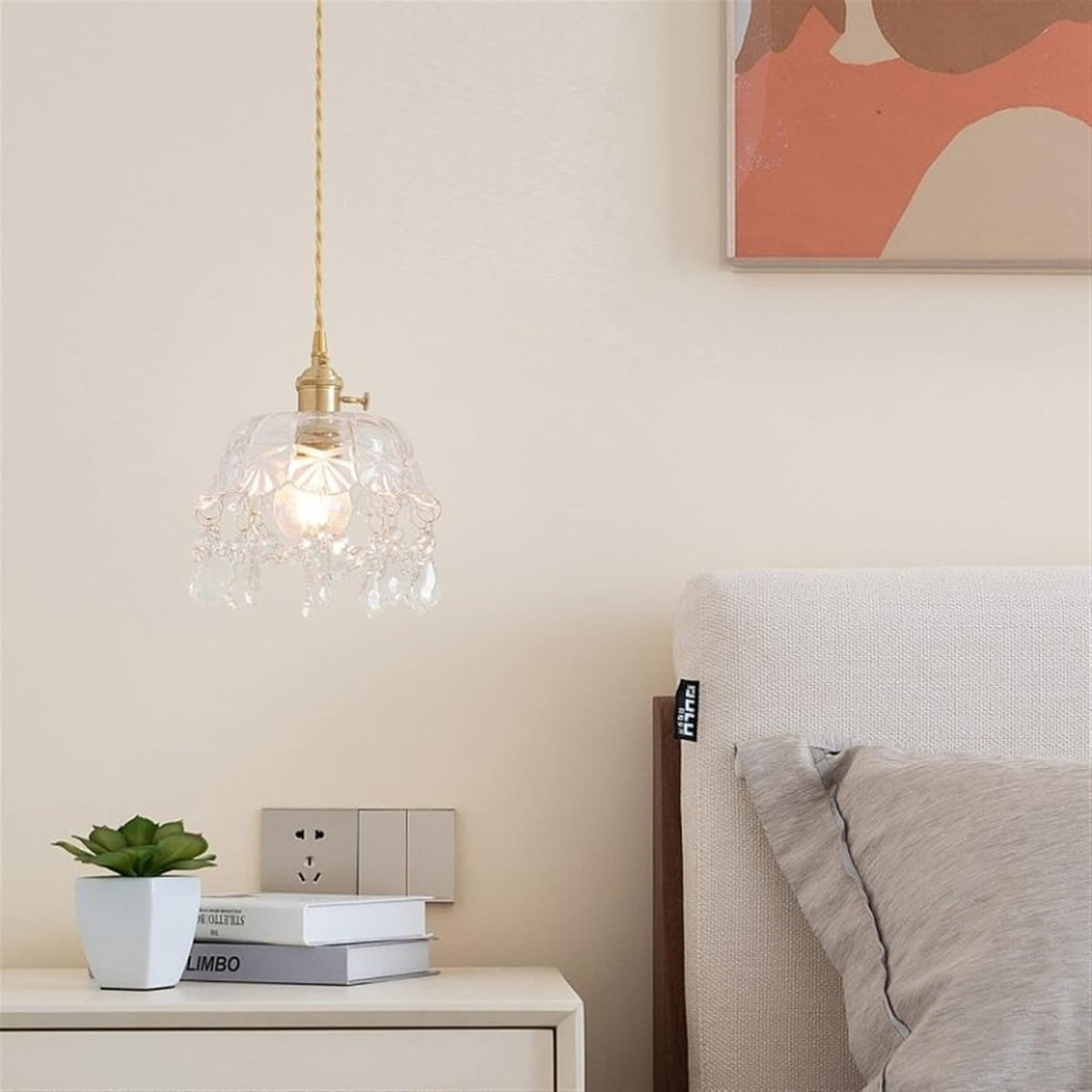Retro European Glass Pendant Lamp – Elegant and Timeless
