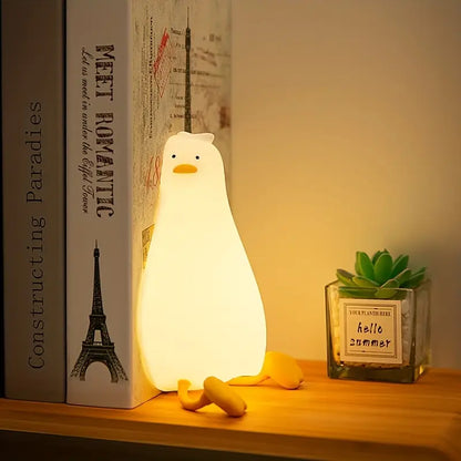 Eend-nachtlampje van zacht silicone met dimbaar licht voor de kinderkamer