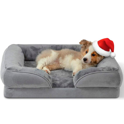 Orthopaedic Dog Bed with Memory Foam and Plush Covering
