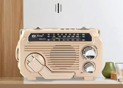 Emergency Radio with Dynamo and Solar Panel for Reliable Communication and Lighting