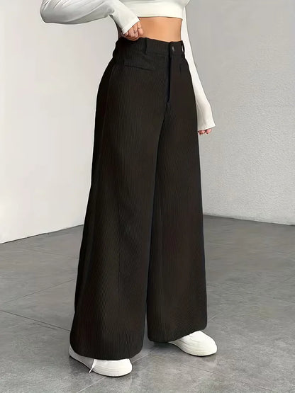 Pantalon à jambes larges taille haute