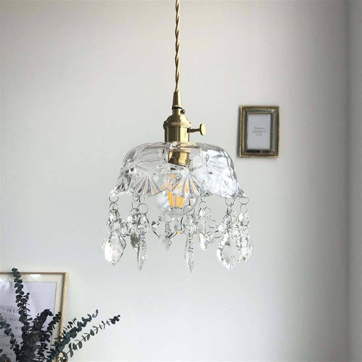 Retro European Glass Pendant Lamp – Elegant and Timeless