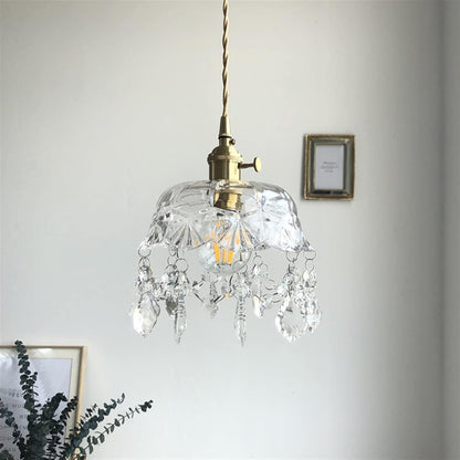 Retro European Glass Pendant Lamp – Elegant and Timeless