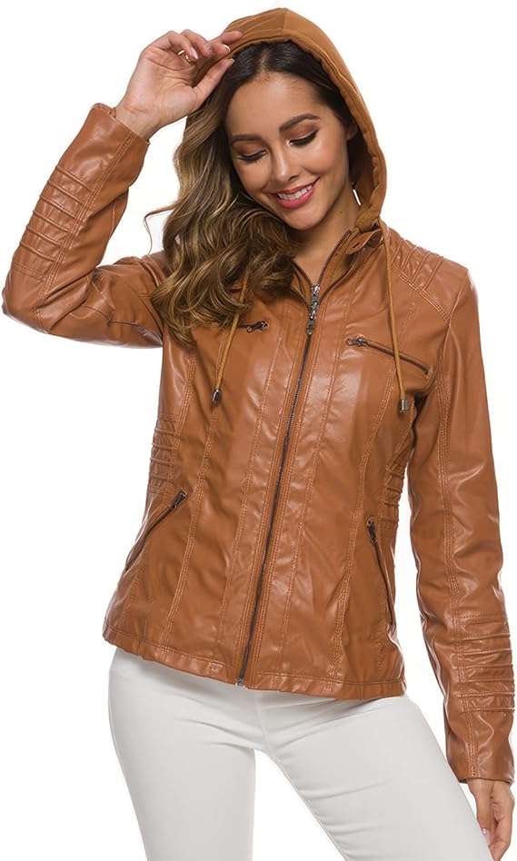 Elegante, taillierte Biker-Lederjacke für Damen