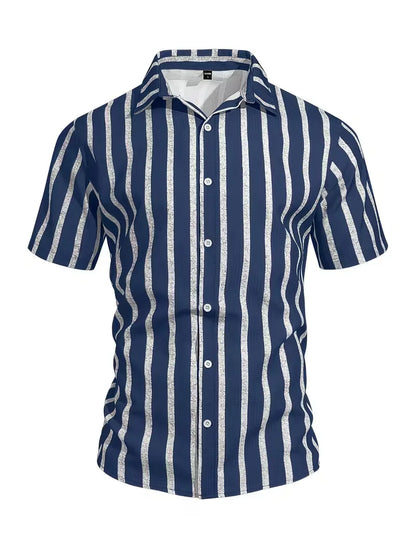 Chemise à manches courtes à rayures verticales