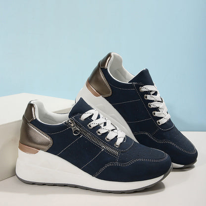 Ladies' Sports Shoes with Thick Sole and Comfortable Design