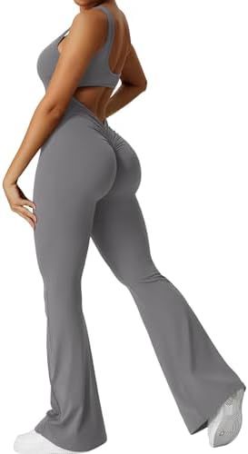 Sleeveless Flared Jumpsuit for Yoga & Fitness