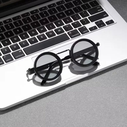 Lunettes de soleil rondes au design steampunk
