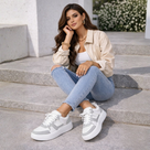 Zapatillas para mujer con cordones y suela cómoda