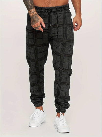 UrbanFit – Checked Slim Fit Jogging Trousers for Men