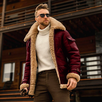 Giacca aviator da uomo in shearling – calda, confortevole e dallo stile intramontabile