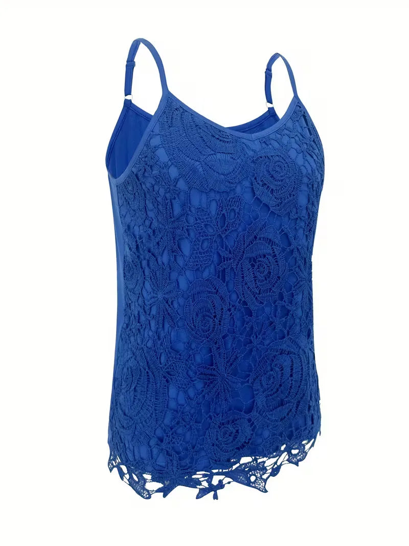 lace tank top with V-neck