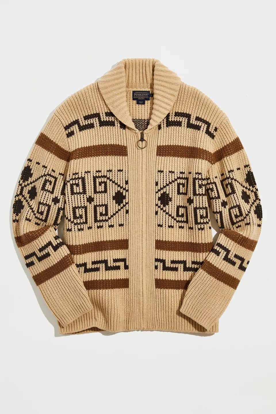 Vintage Jacquard Knitted Men's Gilet with Zip