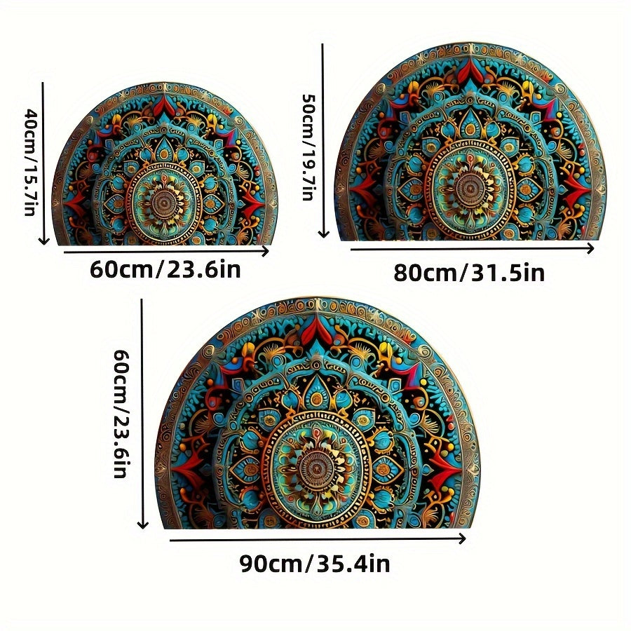 Tappeto mandala semicircolare – Stile bohémien e comfort antiscivolo