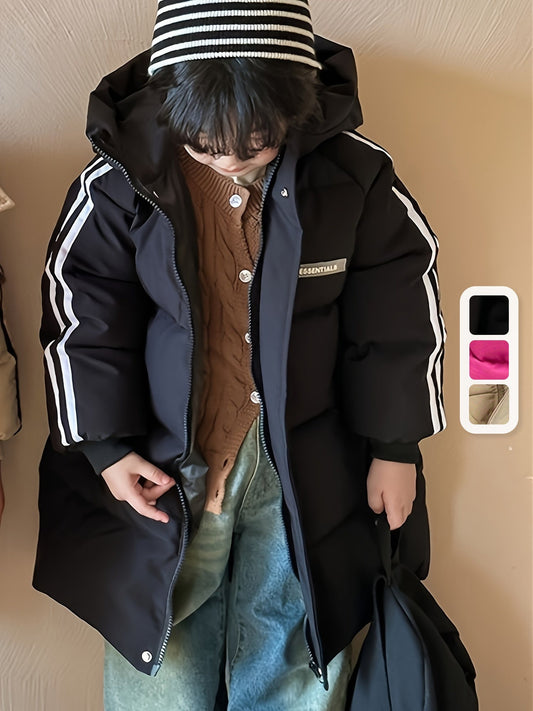 La chaqueta de invierno para niñas y niños con chaqueta acolchada de encaje a rayas - Ollie