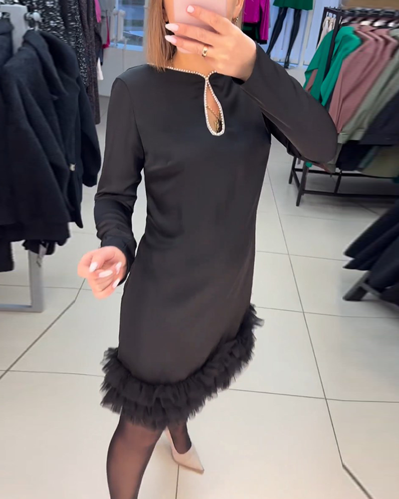 Dress with Pearl Collar - Pearla