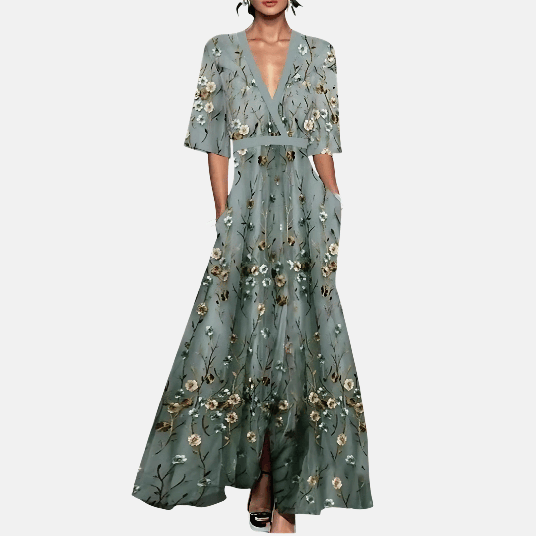Maxi dress with floral print for women