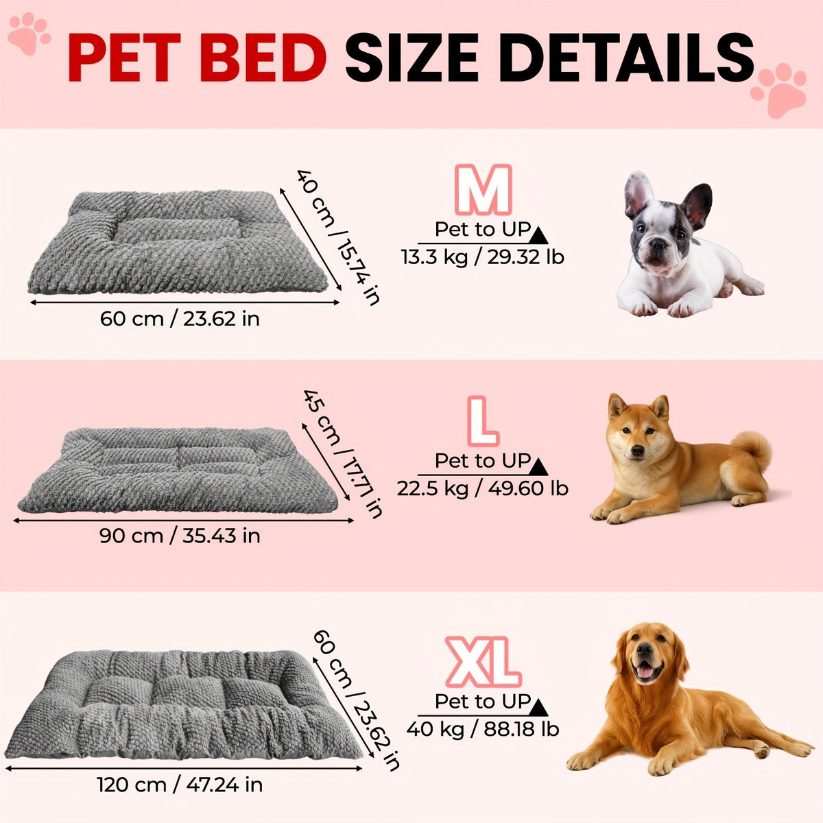 Comodo cuscino per cani con imbottitura morbida e superficie imbottita per dormire