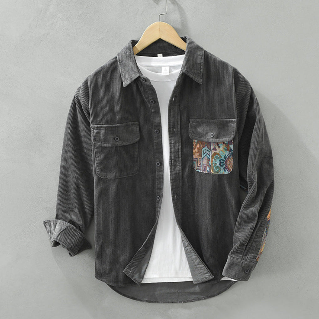 Vintage-Herren-Langarmhemd