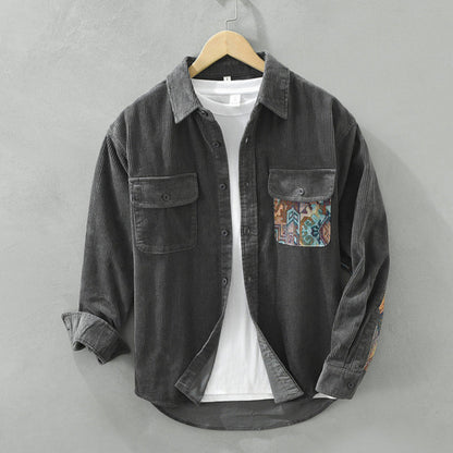 Vintage-Herren-Langarmhemd