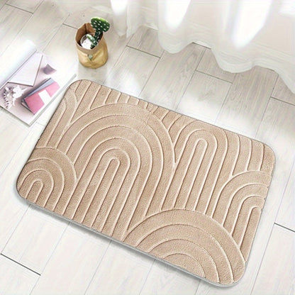 Tapis de bain géométrique antidérapant – Confortable et élégant pour votre salle de bains