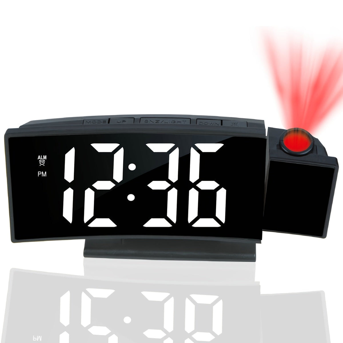 Digital Projection Alarm Clock – LED Display with Snooze Function and Adjustable Brightness