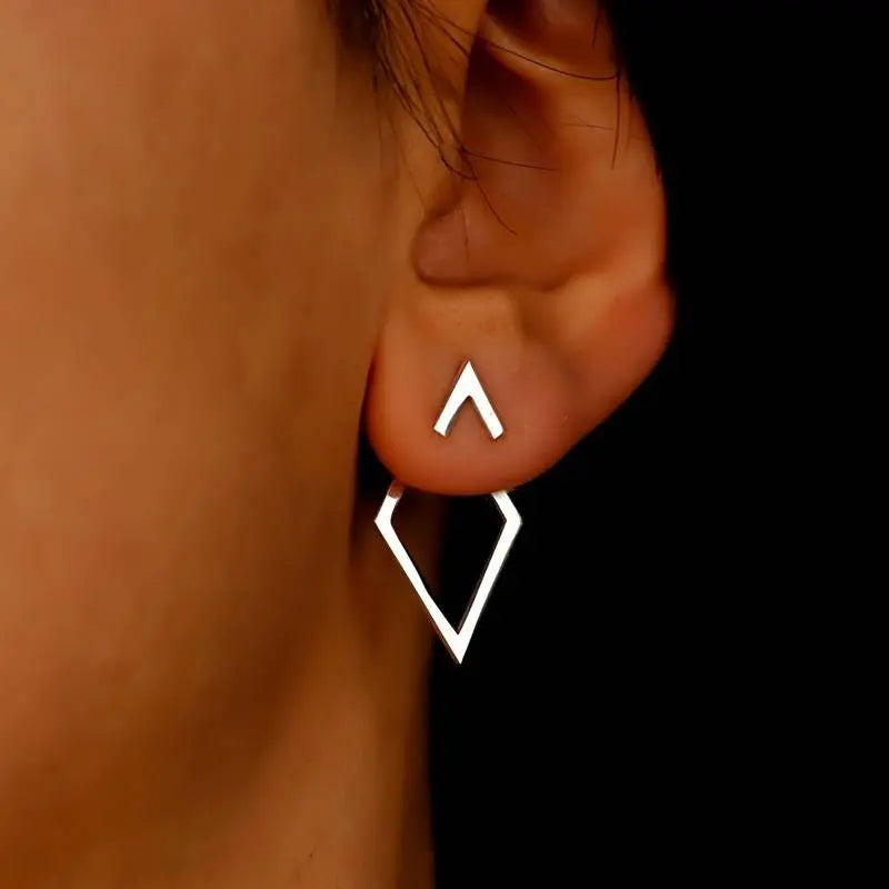 Minimalist Geometric Earrings with Diamond and Arrow Shape