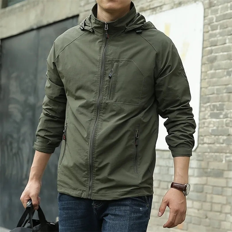 Waterproof Outdoor Men's Jacket with Detachable Hood
