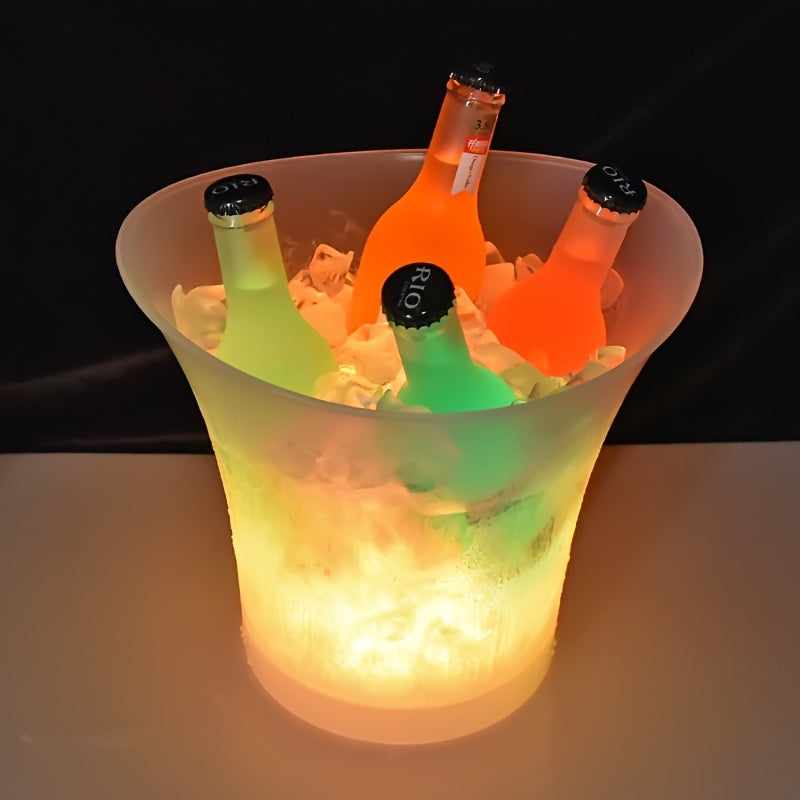 Secchiello per il ghiaccio illuminato con LED da 5L – Perfetto per champagne e birra