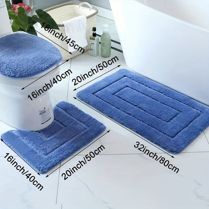 Juego de 3 alfombrillas de baño de microfibra ultrafina – De secado rápido y absorbentes