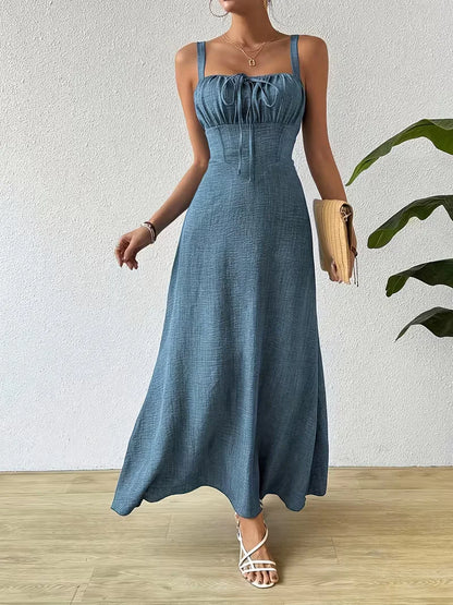 Robe portefeuille à fines bretelles