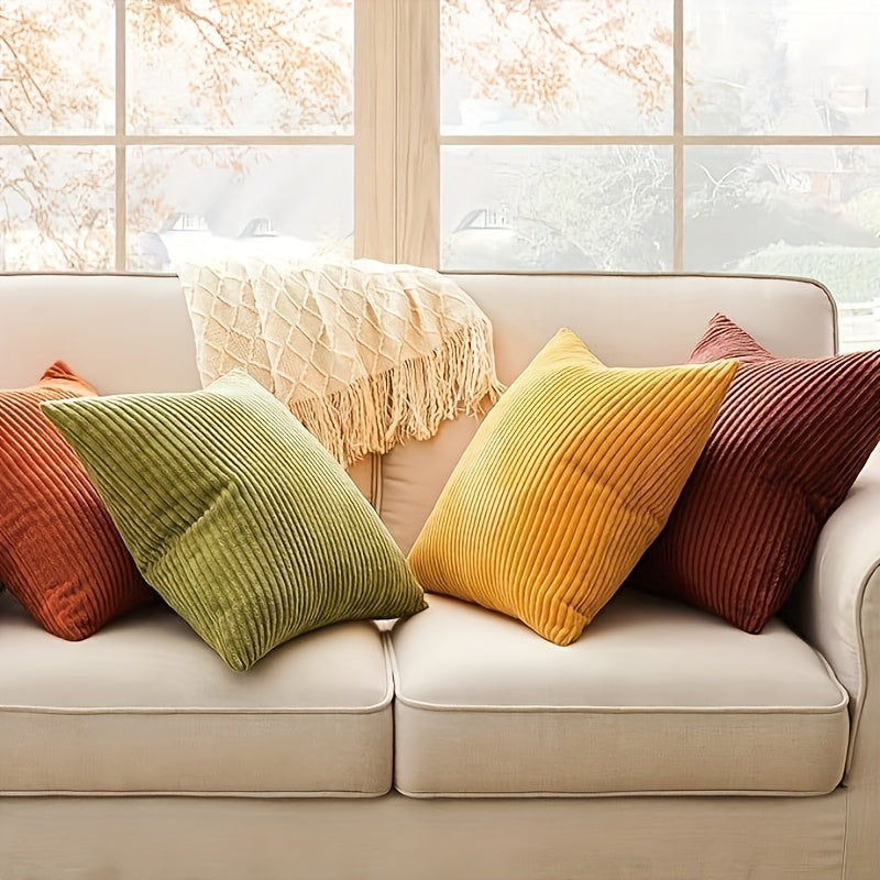 Bohemian Rib Cushion Cover with Stripe Pattern – Soft, Stylish and Decorative