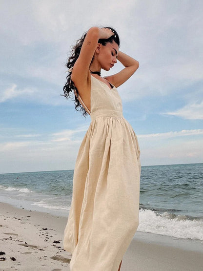Abito da spiaggia vintage in lino - Kira